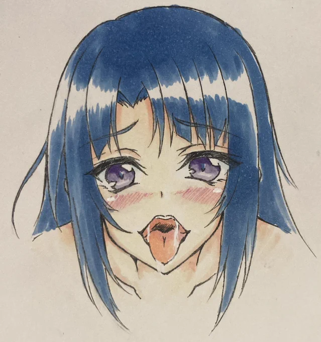 明日からファクター来るのに犠牲にしちゃってごめん。描けば出るを実感込めて怜ちゃん(やらしい表情Ver.)持ってる資料とかと睨めっこして描いたやらしい表情のつもり。評判良ければ色紙にしっかり描くかも。 