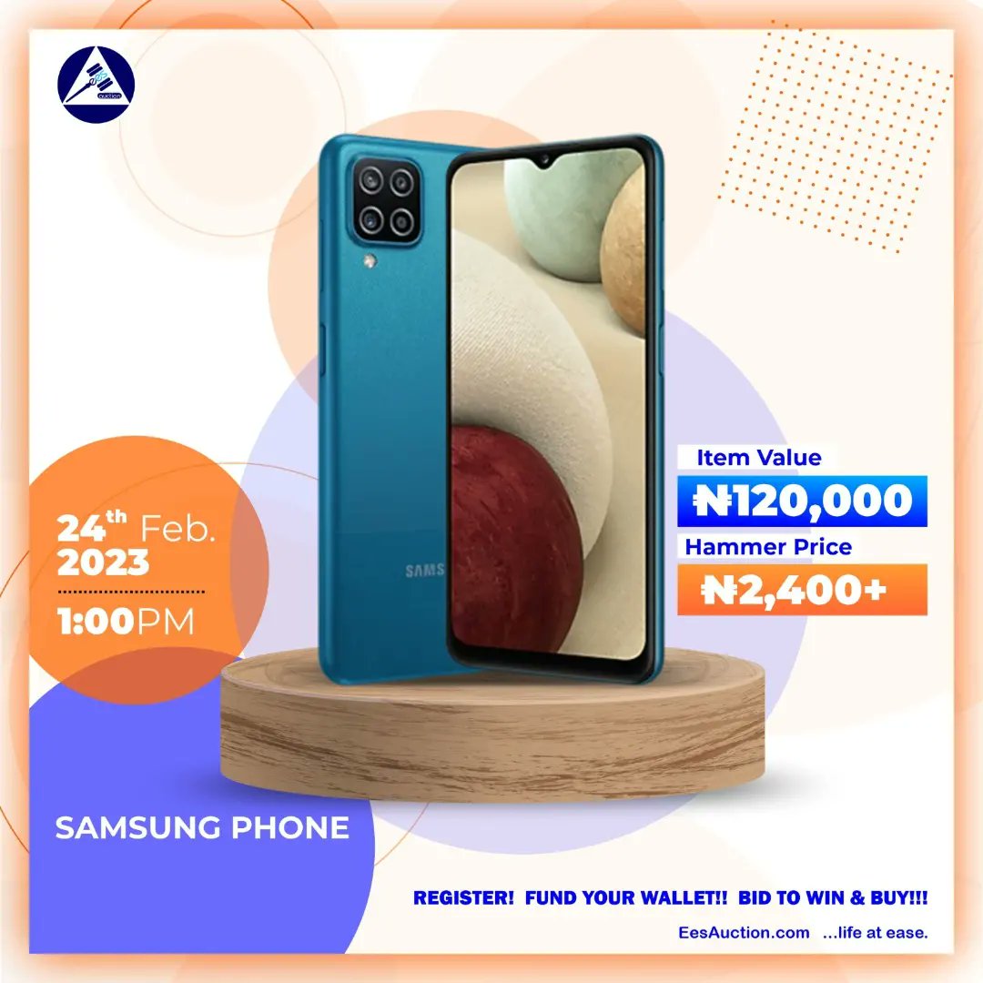 eesauction's tweet photo. To be auctioned on Friday:

1. Samsung Phone (1:00pm).

2. Home Theatre (3:00pm).

Anticipate 👌

#gtbank #ChampionsLeague #loveisland #51stBudgetSpeech #CristianoRonaldo𓃵 #NairaMarley https://t.co/O88xVIiCl9