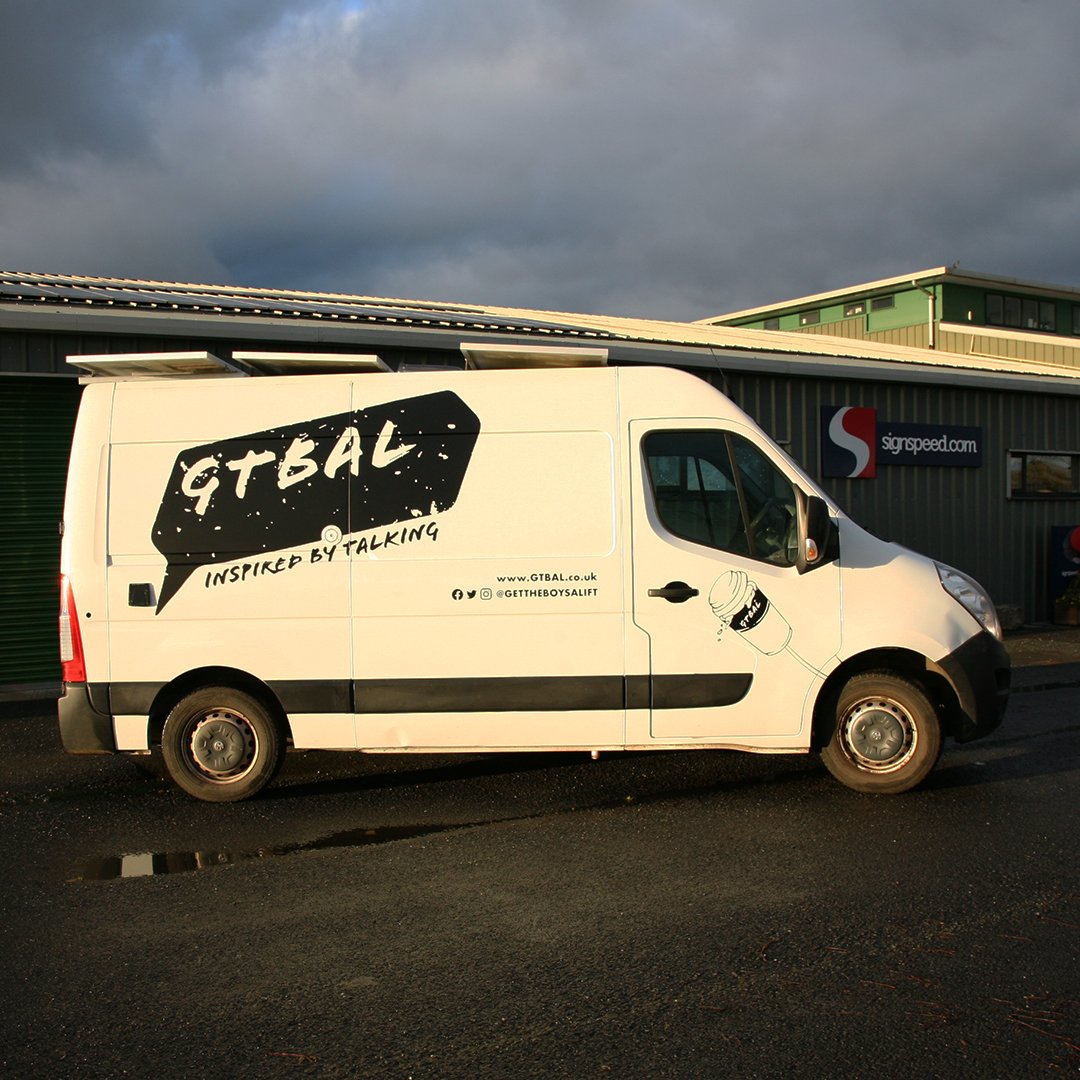 Signspeed's tweet image. Van Graphics for GTBAL (Get The Boys A Lift) 👍 black and white vinyl with a matt finish creates an effective monotone outcome that really stands out on the road. Keep an eye out for this fantastic charity and their even better coffee ☕️ #gtbal #gettheboysalift #vangraphics