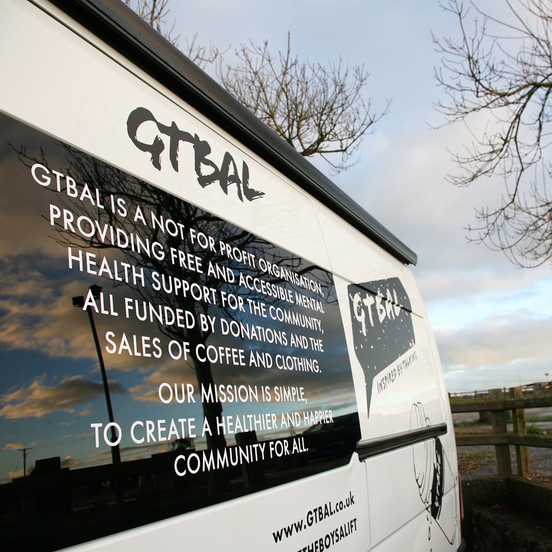 Signspeed's tweet image. Van Graphics for GTBAL (Get The Boys A Lift) 👍 black and white vinyl with a matt finish creates an effective monotone outcome that really stands out on the road. Keep an eye out for this fantastic charity and their even better coffee ☕️ #gtbal #gettheboysalift #vangraphics