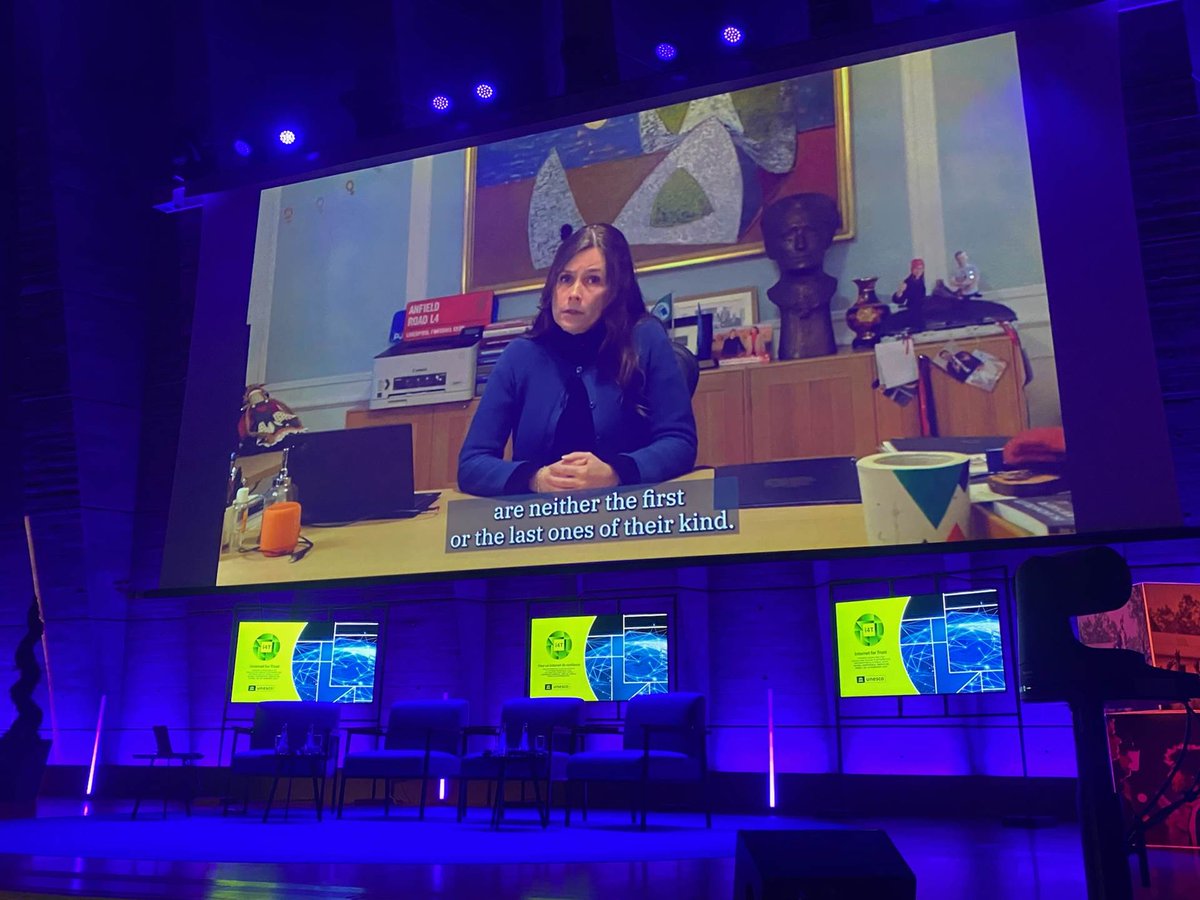 IcelandinParis's tweet photo. "We need to ensure that new technologies serve the people, that they strengthen democratic processes and human rights, instead of undermining basic principles and values."  PM of Iceland 🇮🇸 @katrinjak addressed @UNESCO's #InternetForTrust conference 🇺🇳👇
https://t.co/hiIbPWejIR https://t.co/WtldipXkHV
