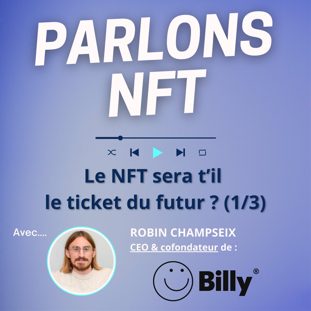 🎧Episode n°6 disponible!

Parlons de l'industrie du #ticketing 🎟 au travers de Billy👇

Avec <a href="/BillyApp_live/">Billy</a>, son CEO <a href="/robinchampseix/">robin champseix</a> va offrir de nouvelles expériences aux professionnels de l'événementiel et aux particuliers. 

Pour écouter l'épisode👇
linktr.ee/ParlonsNFT