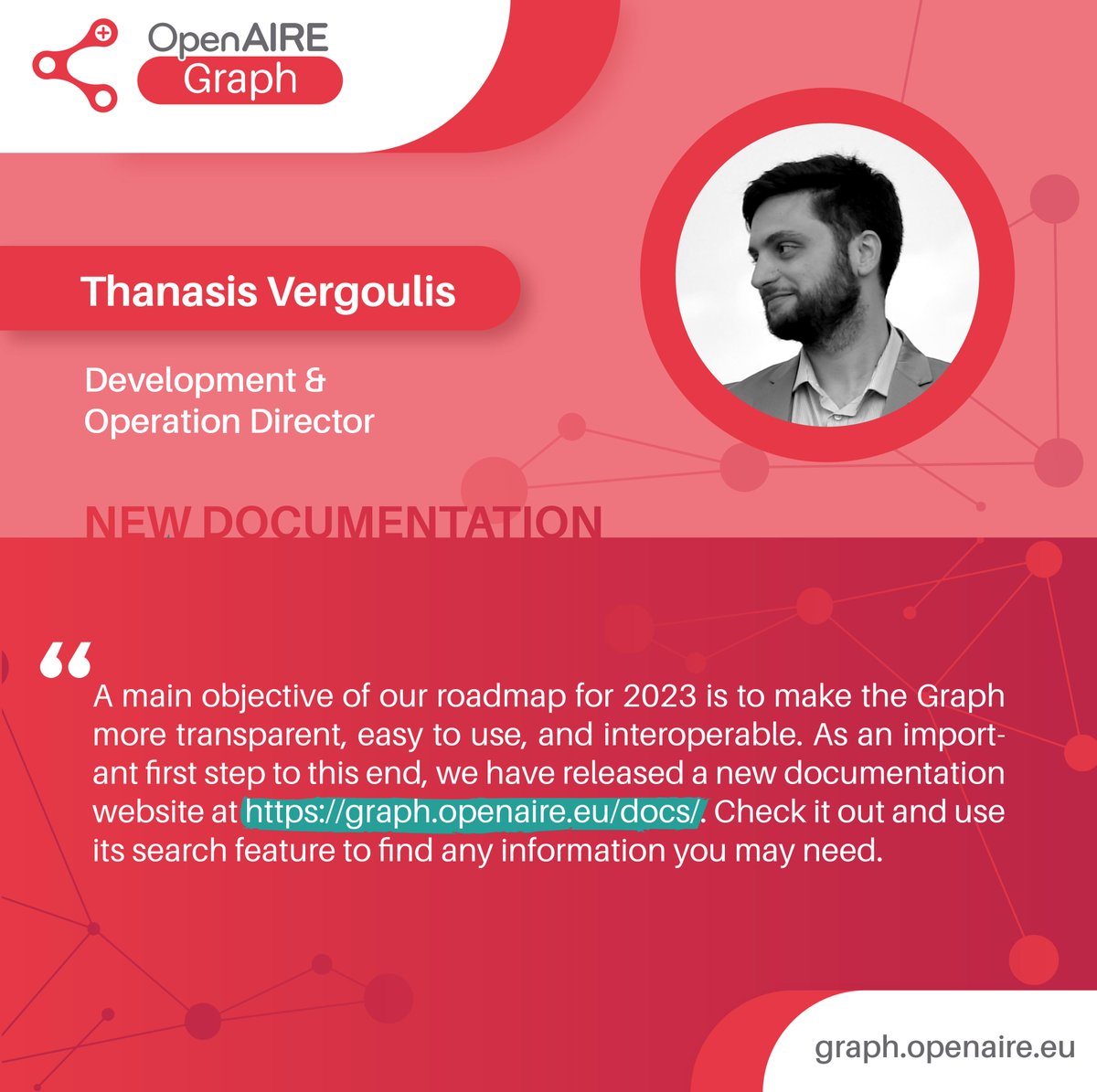 OpenAIRE_eu's tweet photo. "Our vision for the next few years is to work intensively on implementing and delivering significantly improved versions of the #OpenAIRE_Graph. To this end, we have drafted a roadmap." @vergoulis #OpenScience #OpenAIRE
🔗New Documentation Website https://t.co/hxwPSznd1Y https://t.co/d7ClUUvOWj