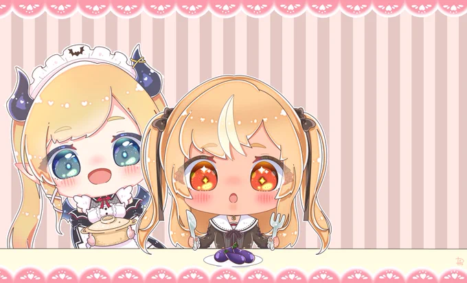 静止画、透過素材。ちょこ先生の料理をキラキラしてみるフレアちゃんを想像したらなんだかニマニマしてしまったので描いてみました。#しょこらーと#しらぬえ#ちょこっとクッキング 