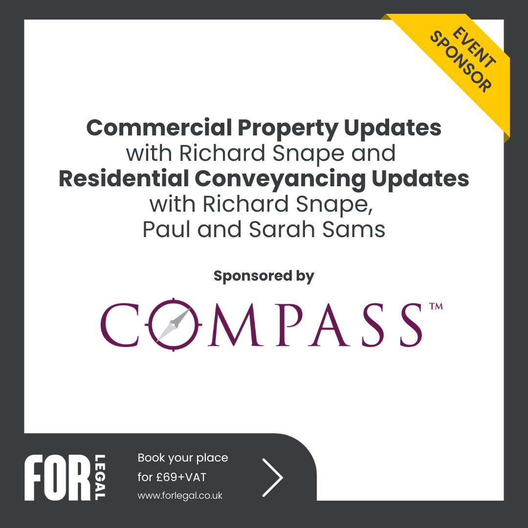 We're thrilled to announce a new sponsor for the upcoming Residential Conveyancing and Commercial Property masterclasses <a href="/sdltcompass/">Sdltcompass</a>.

Don’t miss out on the opportunity to register now - lnkd.in/eB5zANQA

#LearningWithoutLimits #residentialconveyancing
#commercialproperty