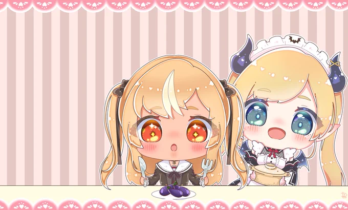 静止画、透過素材。ちょこ先生の料理をキラキラしてみるフレアちゃんを想像したらなんだかニマニマしてしまったので描いてみました。#しょこらーと#しらぬえ#ちょこっとクッキング 