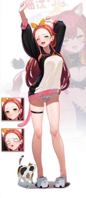「おはつな!」激レアオールバックつなちゃん!? #ねこたぺすとりー 