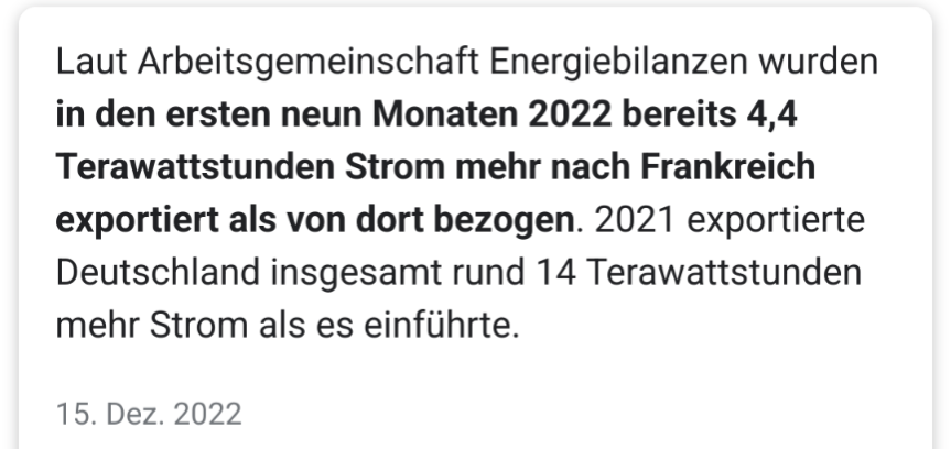 Marco_W_S's tweet photo. @CSU @Markus_Soeder #CSUAM23 und #Söder, einfach durch und durch verlogen.
1. Atomausstieg beschlossen: Juni 2011 von #CDU #CSU #FDP
2. Frankreich bekommt mehr Strom aus Deutschland als umgekehrt. https://t.co/hoUVcuyeib