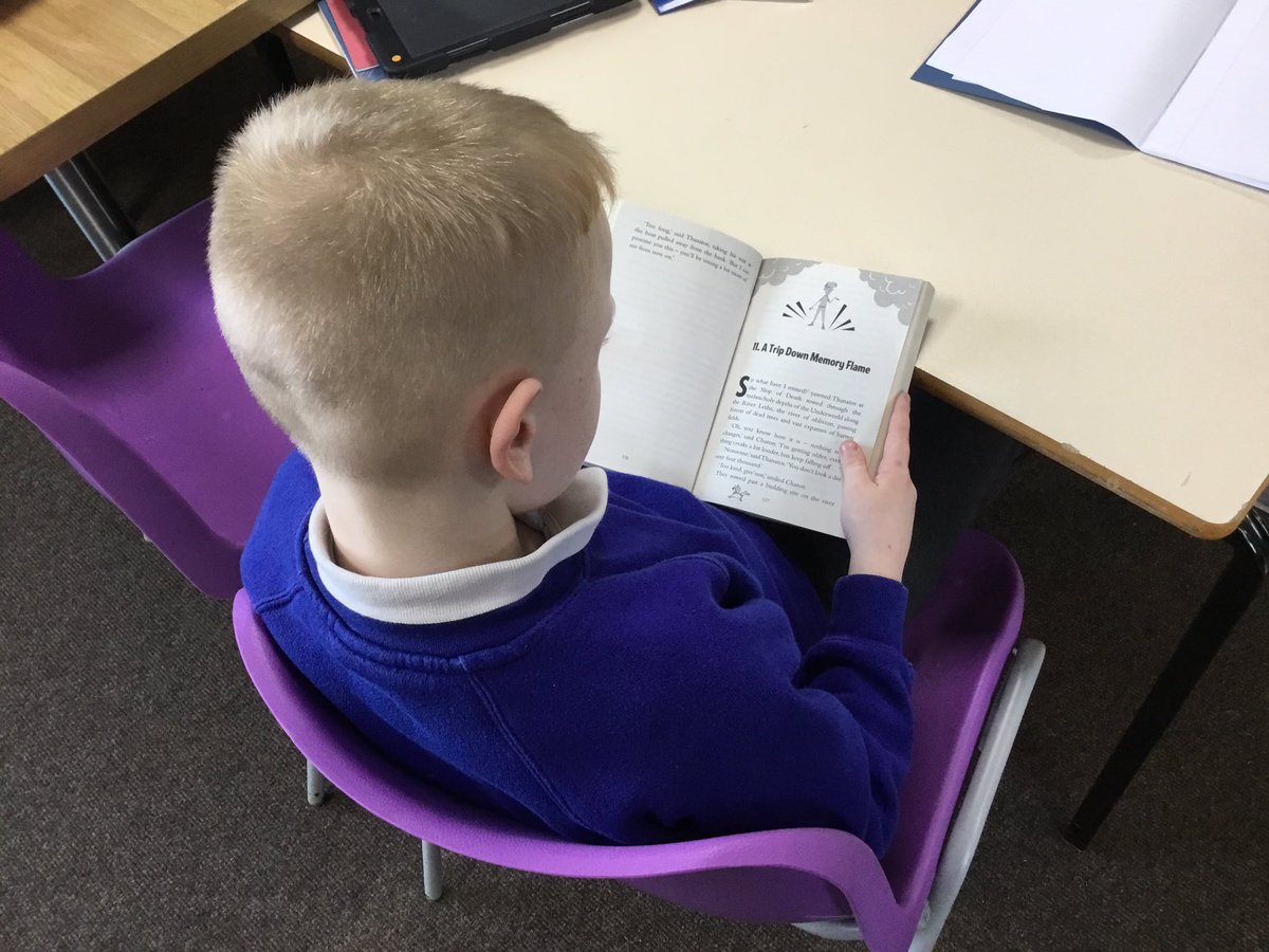 LeysFarm's tweet photo. Class 4W enjoying reading the class text - ‘Who Let The Gods Out’ this week. Some super comprehension skills thanks to the VIPERS tasks.#LFJSReading #LFJSEnglish @SpellingShed https://t.co/a1imRTrPuG