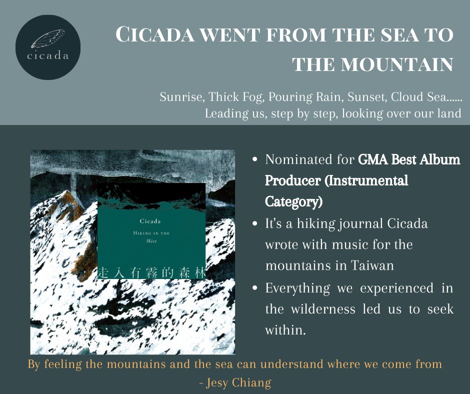 WindMusicIntl's tweet photo. #HikingintheMist is a convo between #Cicada and #mountain.
🎧 LISTEN NOW: https://t.co/k50Ug1KODF

The album was released in 2019, and its leader, Jesy was nominated for #GMA Best Album Producer (#Instrumental Category) in 2020.

#WindMusicIntl #PastAlbum #ChamberMusic https://t.co/4rPIwaz6RK