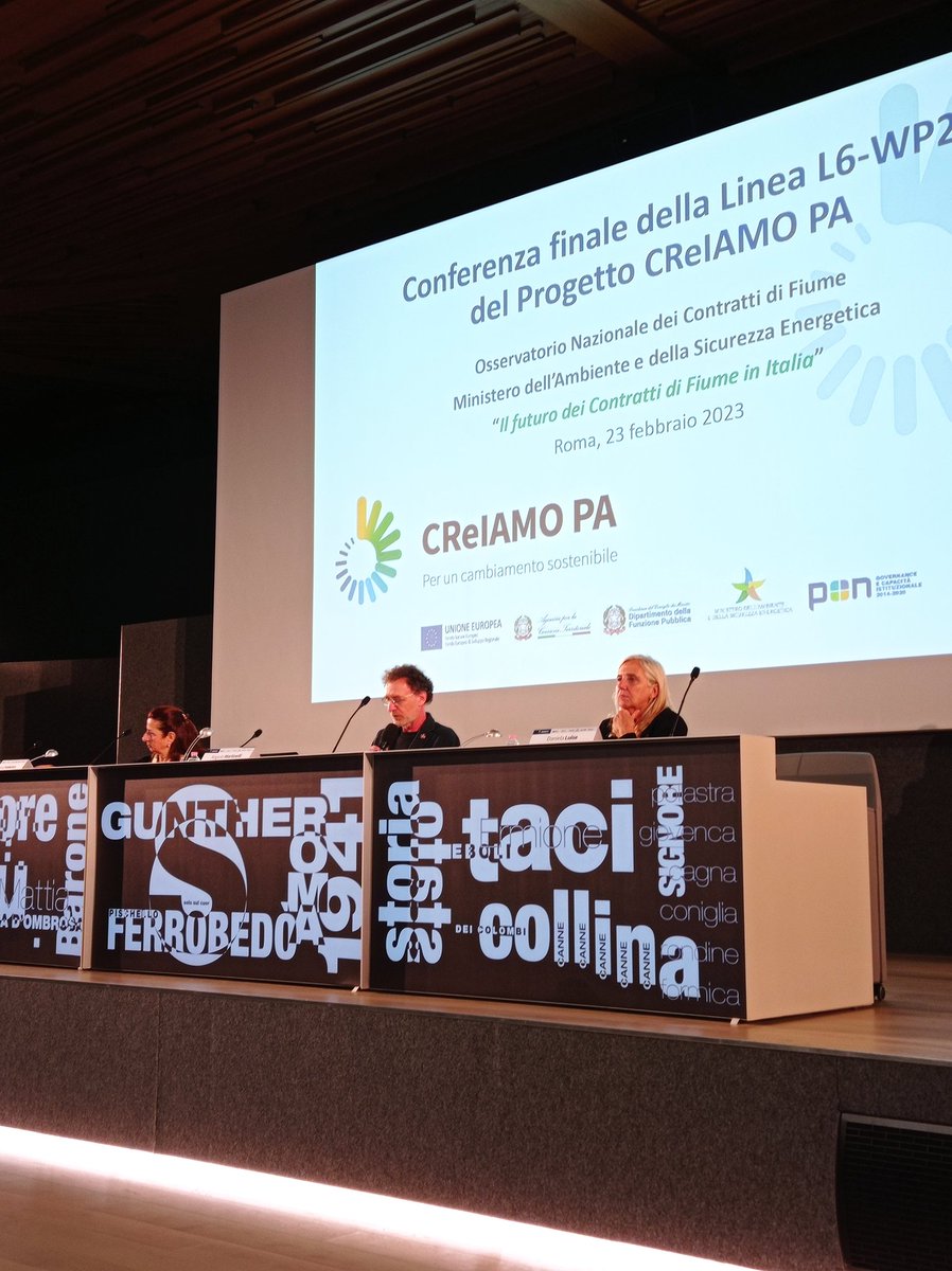 ContrattiFiume's tweet photo. Alla Conferenza finale della linea L6 WP 2 del progetto al Creiamo PA - "Il futuro dei Contratti di Fiume in Italia" intervengono per il Tavolo Nazione CdF Daniela Luise e Francesco Puma https://t.co/gMPi13h3sA