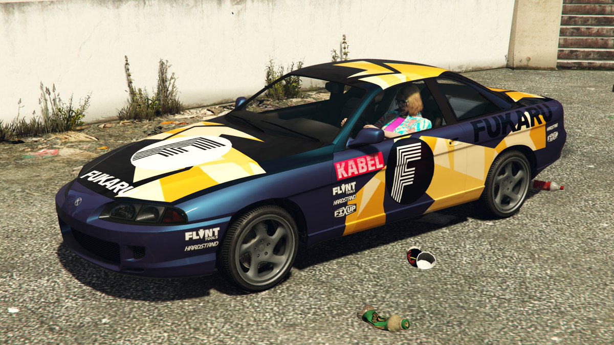 WildBrick142's tweet photo. This week's vehicles have *previously unreleased* liveries - grab 'em before they're gone! #GTAOnline
Previon (at Lucky Wheel): Fukaru
Blista Kanjo (at LSCM Test Ride): Street Samurai
Paragon R (at Luxury Autos): Yeti Camo
Hermes (at Premium Deluxe Motorsport): Amazing Albany II https://t.co/0RMDYuHwfD