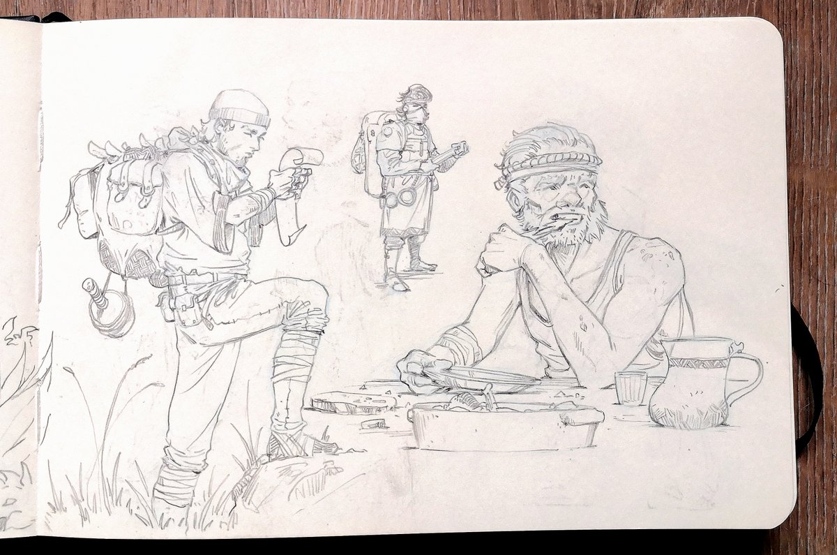 KlausPillon's tweet photo. Couple pages from the sketchbook, these were fun to do! Trying to keep the habit of sketching more https://t.co/nxZFdsDG3i