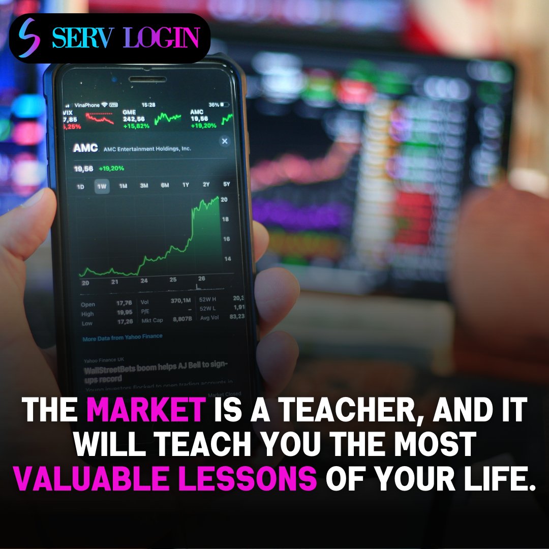 servlogin's tweet image. If You're Willing To Learn, The Market Is An Excellent Teacher That Can Provide Invaluable Lessons About Risk Management, Patience, And Discipline That Extend Far Beyond The World Of Trading.

#riskmanagement #trading #teacher #market #excellent #lessons #invaluable #servlogin