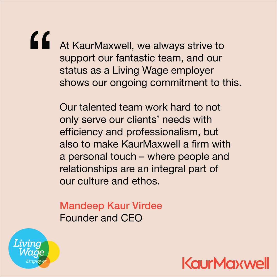 KaurMaxwell's tweet photo. We are proud to be a #LivingWageEmployer.

Supporting our staff is of the utmost importance to us, and our status as a Living Wage Employer shows our ongoing commitment to our wonderful team. Our brilliant people make KaurMaxwell more than just a law firm. 🎉

#CultureTheKMWay https://t.co/hLIVfss4Wc