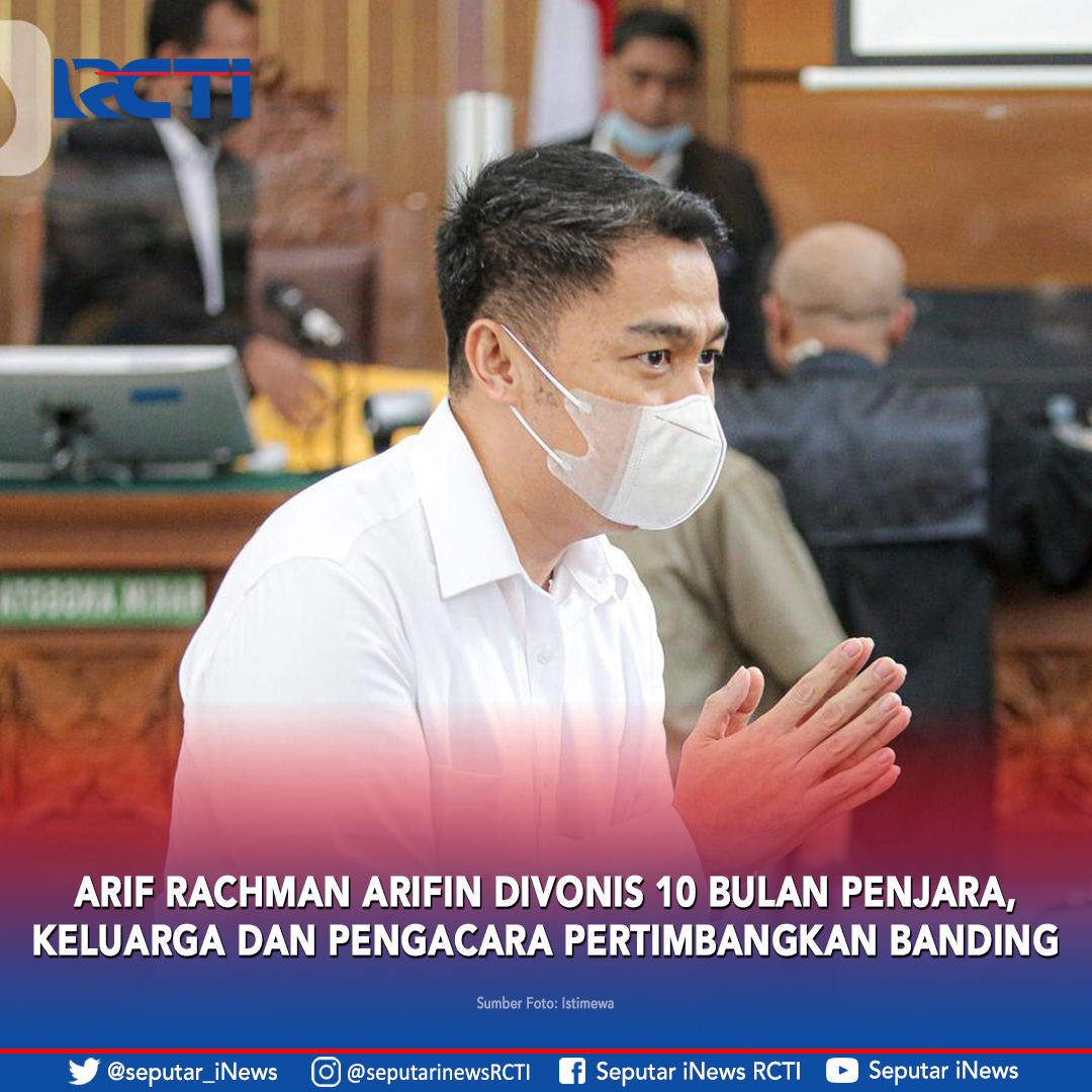 officialinews_'s tweet photo. Keluarga dan tim pengacara Arif Rachman mempertimbangkan langkah banding atas vonis 10 bulan penjara yang dijatuhkan PN Jakarta Selatan. AAS
Selengkapnya: https://t.co/7GwCbkAyTX
#RCTI #News #SeputariNews #ArifRachmanArifin #SidangVonis #Banding #Vonis #FerdySamboCS #BrigadirJ https://t.co/Qzjo637JCL