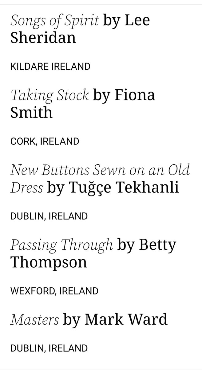 I am thrilled and excited that my chapbook entry 'New Buttons Sewn on an Old Dress' was highly commanded by Munster Literature Centre @MunLitCentre. 💜Sincere thanks to judge and well done to winners and fellow highly commendeds.🎉