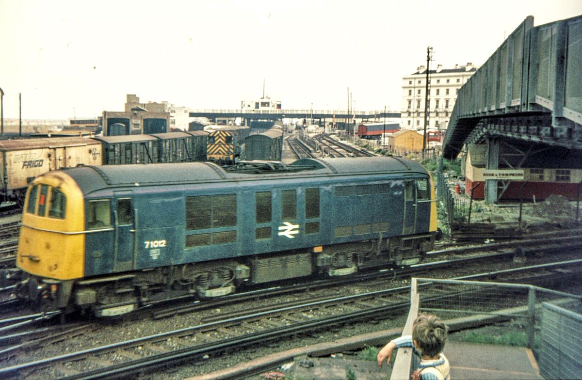 PJSRail's tweet image. #ThrowbackThursday,  we go back 50 yrs; shot by father John Stanford of a cl 71 at Dover. Earlier we had seen one at Snowdon Colliery &amp;amp; Avonside saddle tank shunting coal wagons.Self in shot!. @railexpress @Marshrail #BRblue #Southernregion @friends_railway @RailwayMagazine