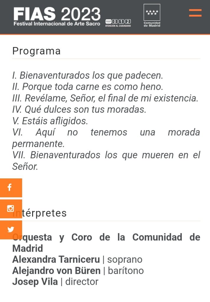 _pepemompean's tweet photo. Segunda jornada del #FIAS2023 @CulturaCMadrid con el concierto de la @FundacionORCAM y el magnífico Réquiem Alemán de #Brahms en versión reducida con los solistas Alexandra Tarniceru y Alejandro Von Büren y la dirección de @j_vilaicasanas No se lo pierdan https://t.co/xZ2CWWU6lM https://t.co/RfxkPPLmvg
