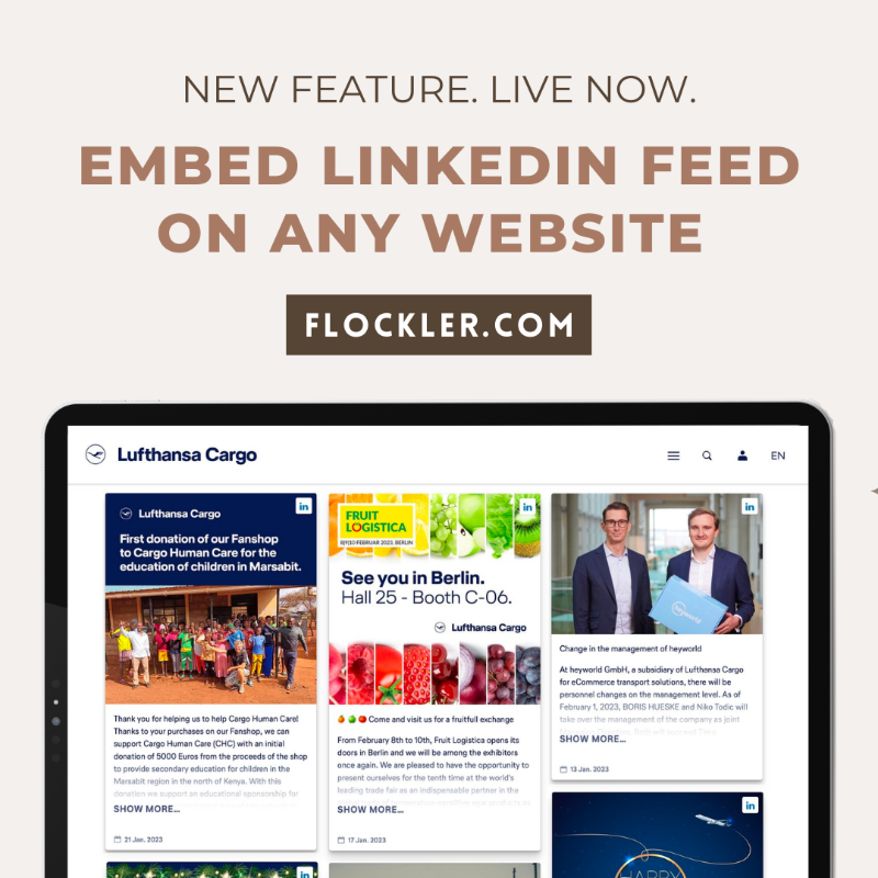 getflockler's tweet photo. Are you looking to display LinkedIn posts on websites, intranets &amp; digital screens?

With Flockler, you can automatically save posts you’ve created for your LinkedIn Page &amp; republish them on any digital service 👇

#flockler #linkedinfeed #linkedinmarketing #linkedinwidget