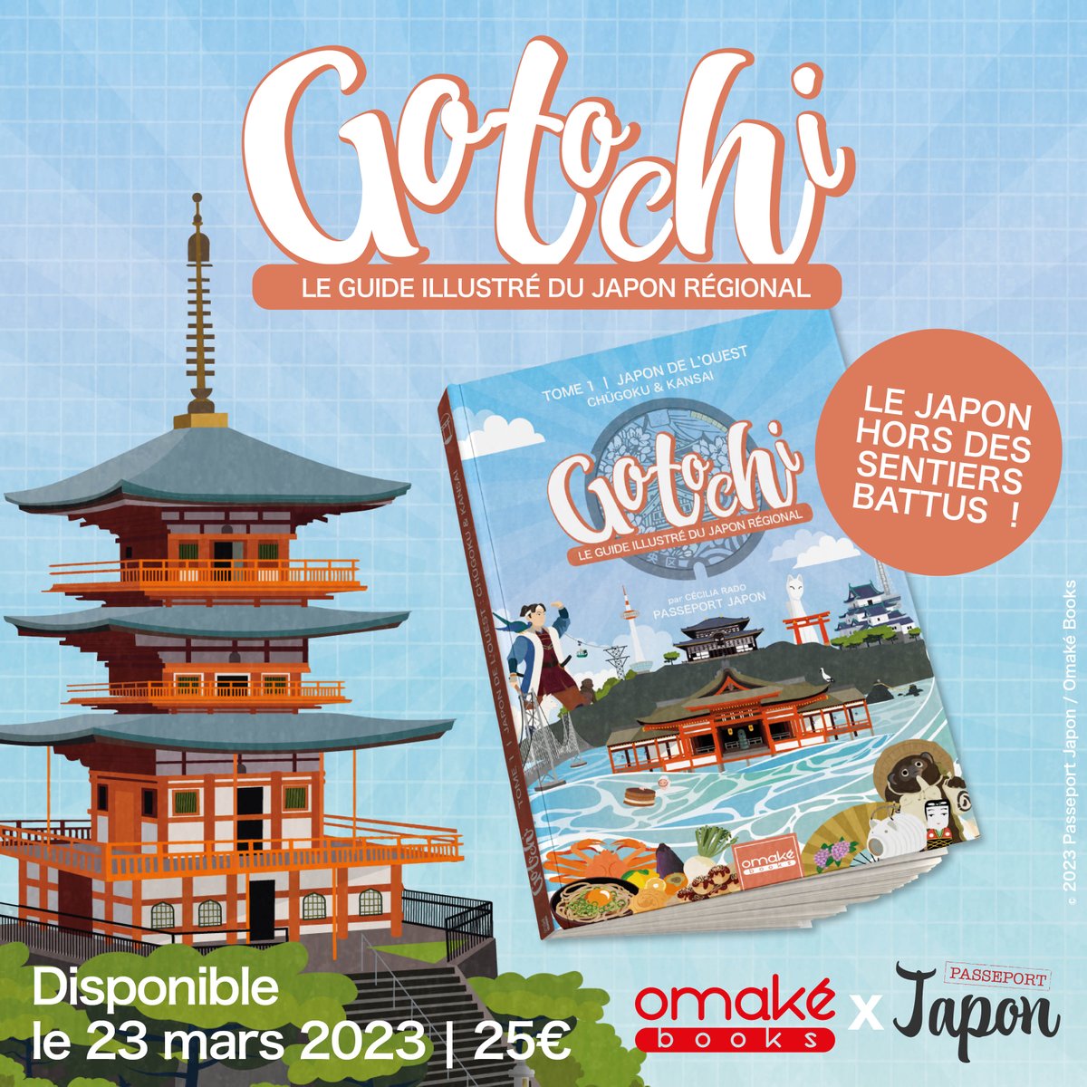 [ANNONCE]

Avec "Gotochi" partez en balade à travers tout le #Japon 🗾 dès le 23 mars !

Dans ce premier volume réalisé par <a href="/PasseportJapon/">Passeport Japon</a> , direction l'Ouest nippon à la découverte de trésors régionaux cachés : gastronomie, culture, tourisme, conseils !

omakebooks.com/fr/japon/610-g…