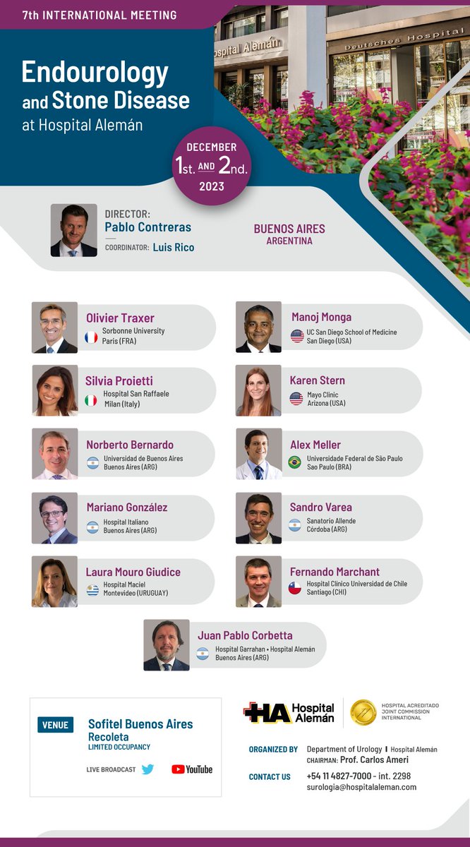 Pablo Contreras (@pabloncontreras) on Twitter photo 📢 SAVE THE DATE AND JOIN US 🔥🔥🔥
🗓️Dec 1 st. & 2 nd.
📍Buenos Aires, Argentina
#ENDOUROHA2023 🇦🇷
Registration will be open 🔜
<a href="/SauUrologia/">Sociedad Argentina de Urología🇦🇷</a> <a href="/CAU_URO/">Confederación Americana de Urología (CAU)</a> <a href="/ResidentesCAU/">Oficina Residentes CAU</a> <a href="/AmerUrological/">Amer. Urol. Assn.</a> <a href="/Uroweb/">European Association of Urology (EAU)</a> <a href="/Endo_Society/">Endourological Society</a> <a href="/endouroacademy/">Endourology Academy</a> <a href="/so_uro/">UroSoMe</a> <a href="/docmeetings/">@DocMeetings - Urology</a> <a href="/jpcorbetta/">Juan Pablo Corbetta</a> <a href="/luisrico89/">Luis Rico</a> 📢 SAVE THE DATE AND JOIN US 🔥🔥🔥
🗓️Dec 1 st. & 2 nd.
📍Buenos Aires, Argentina
#ENDOUROHA2023 🇦🇷
Registration will be open 🔜
<a href="/SauUrologia/">Sociedad Argentina de Urología🇦🇷</a> <a href="/CAU_URO/">Confederación Americana de Urología (CAU)</a> <a href="/ResidentesCAU/">Oficina Residentes CAU</a> <a href="/AmerUrological/">Amer. Urol. Assn.</a> <a href="/Uroweb/">European Association of Urology (EAU)</a> <a href="/Endo_Society/">Endourological Society</a> <a href="/endouroacademy/">Endourology Academy</a> <a href="/so_uro/">UroSoMe</a> <a href="/docmeetings/">@DocMeetings - Urology</a> <a href="/jpcorbetta/">Juan Pablo Corbetta</a> <a href="/luisrico89/">Luis Rico</a>