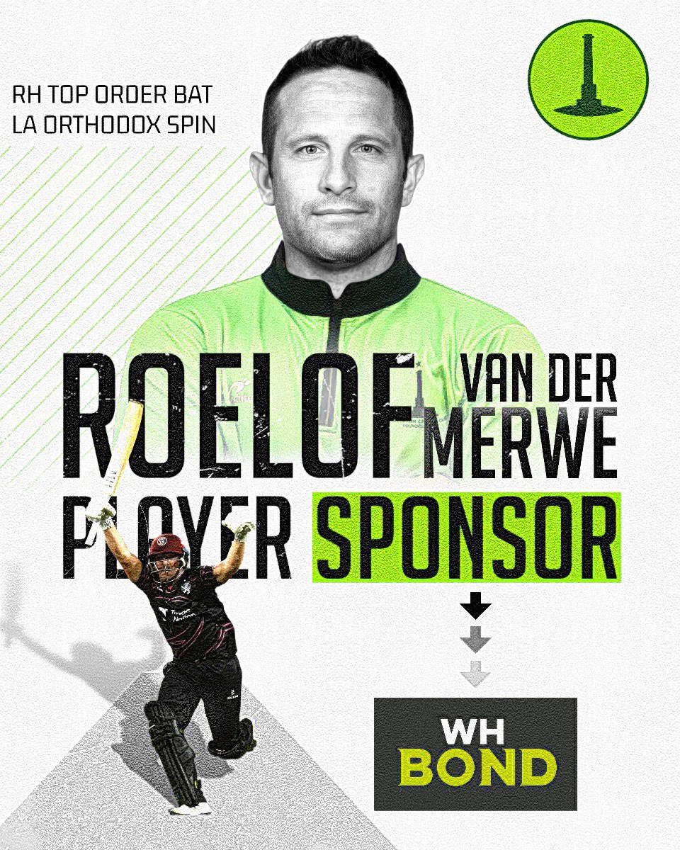 Callington CC (@callingtoncc) on Twitter photo A huge thanks to <a href="/whbond/">WHBond</a> for sponsoring <a href="/Roela52/">Roelof van der Merwe</a> for the 2023 season.
Roelof has been in fine form having finished Bowler Of The Season for <a href="/SunrisersEC/">Sunrisers Eastern Cape</a> in the SA20. With 20 wickets at 9.55.
We are excited for Roelof to join up with the squad and pull on the green jersey! 💪 A huge thanks to <a href="/whbond/">WHBond</a> for sponsoring <a href="/Roela52/">Roelof van der Merwe</a> for the 2023 season.
Roelof has been in fine form having finished Bowler Of The Season for <a href="/SunrisersEC/">Sunrisers Eastern Cape</a> in the SA20. With 20 wickets at 9.55.
We are excited for Roelof to join up with the squad and pull on the green jersey! 💪