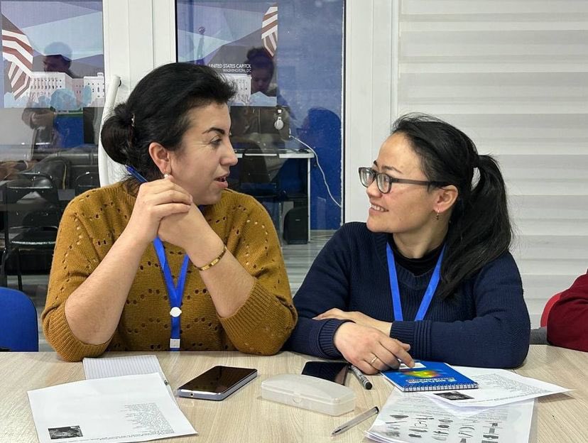 ASPanjakent's tweet photo. EWB📚 Master Workshop Winter 2023 Finalist, Mirato Komilov PHD in philology is conducting a three day wokshop to EL teachers from public schools, colleges &amp; institutes in American Space Panjakent ✨ https://t.co/3HfCVc3rNU