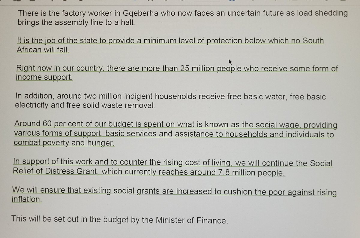 NeilColemanSA's tweet photo. 🤔President, 2023 #SONA: We will extend the #SRDGrant &amp; use it as a basis for introduction of a system of basic income support.This is in addition to the free basic services people receive. 
🤔Finance Minister 2023 #Budget: The SRDGrant will end next year, no budget is allocated/ https://t.co/G8m8tugF19