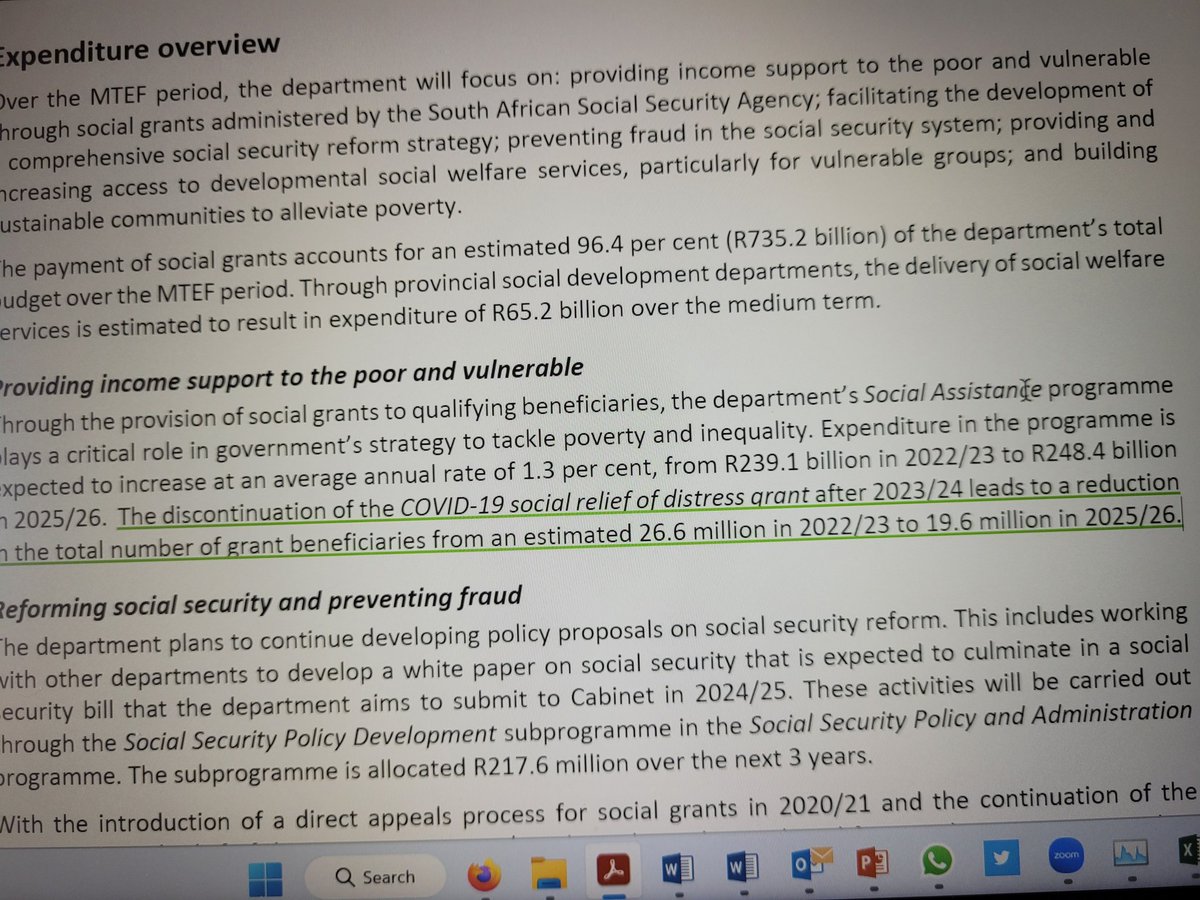 NeilColemanSA's tweet photo. 🤔President, 2023 #SONA: We will extend the #SRDGrant &amp; use it as a basis for introduction of a system of basic income support.This is in addition to the free basic services people receive. 
🤔Finance Minister 2023 #Budget: The SRDGrant will end next year, no budget is allocated/ https://t.co/G8m8tugF19