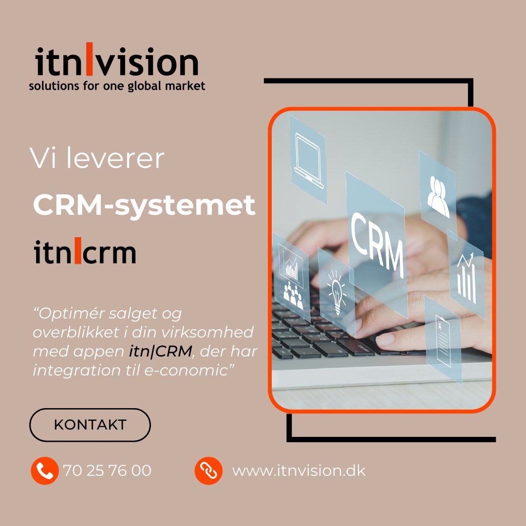 itnSalg's tweet image. 𝗩𝗶𝗹 𝗱𝘂 𝗼𝗽𝘁𝗶𝗺𝗲𝗿𝗲 𝗼𝘃𝗲𝗿𝗯𝗹𝗶𝗸𝗸𝗲𝘁 𝗼𝘃𝗲𝗿 𝗱𝗶𝗻𝗲 𝗸𝘂𝗻𝗱𝗲𝗿 𝗼𝗴 𝗹𝗲𝘃𝗲𝗿𝗮𝗻𝗱ø𝗿𝗲𝗿?🤔

Så kan du overveje at få en 𝗱𝗶𝗴𝗶𝘁𝗮𝗹 𝗖𝗥𝗠-𝗹ø𝘀𝗻𝗶𝗻𝗴 via 𝗶𝘁𝗻|𝘃𝗶𝘀𝗶𝗼𝗻. Læs mere: itnvision.dk/apps-til-e-con…