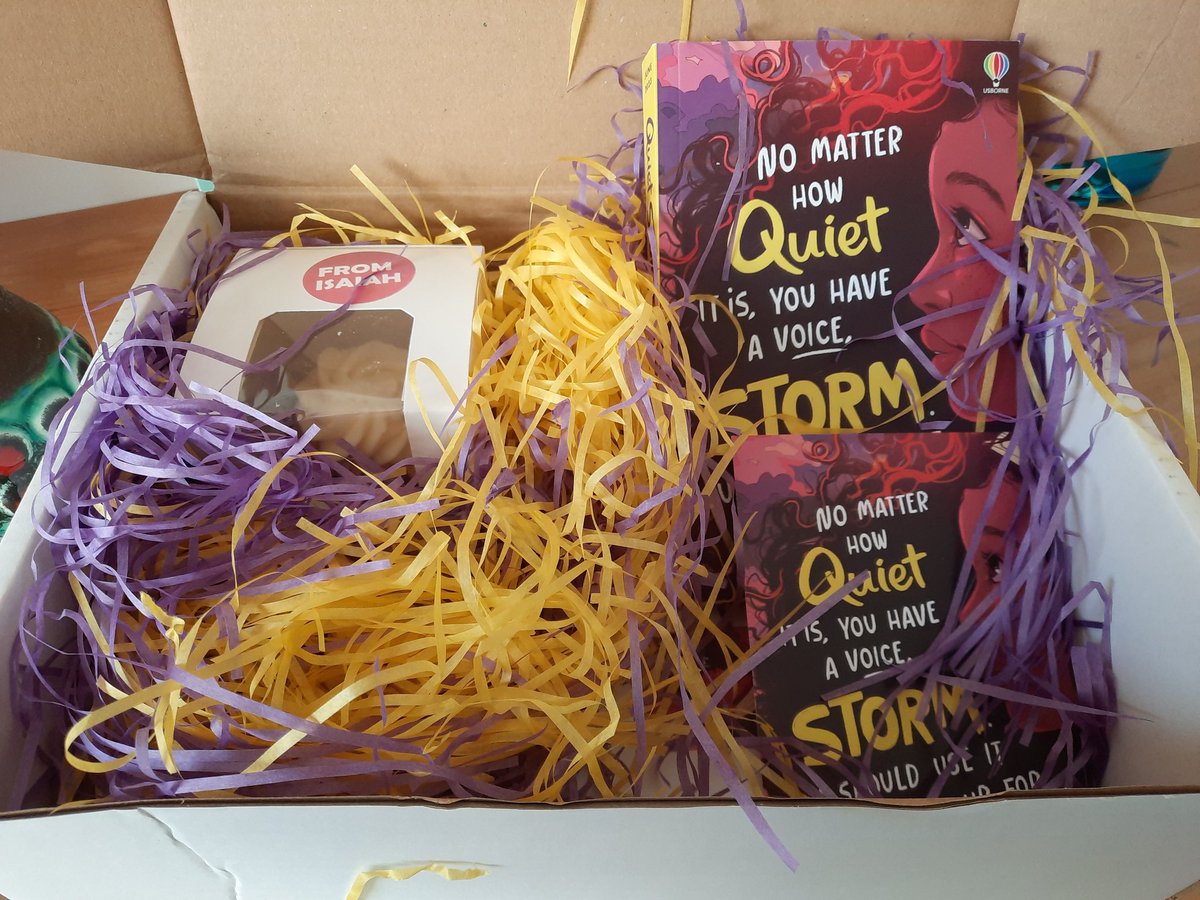 I whooped when I received this lovely book (&amp; cake) box! Looking forward to reading #QuietStorm by <a href="/KimberlyWhittam/">Kimberly Whittam</a>, debut local author, so perfect for #ReadMCR &amp; <a href="/MancLibraries/">Manchester Libraries</a> (open to more cake/book combos too!)
