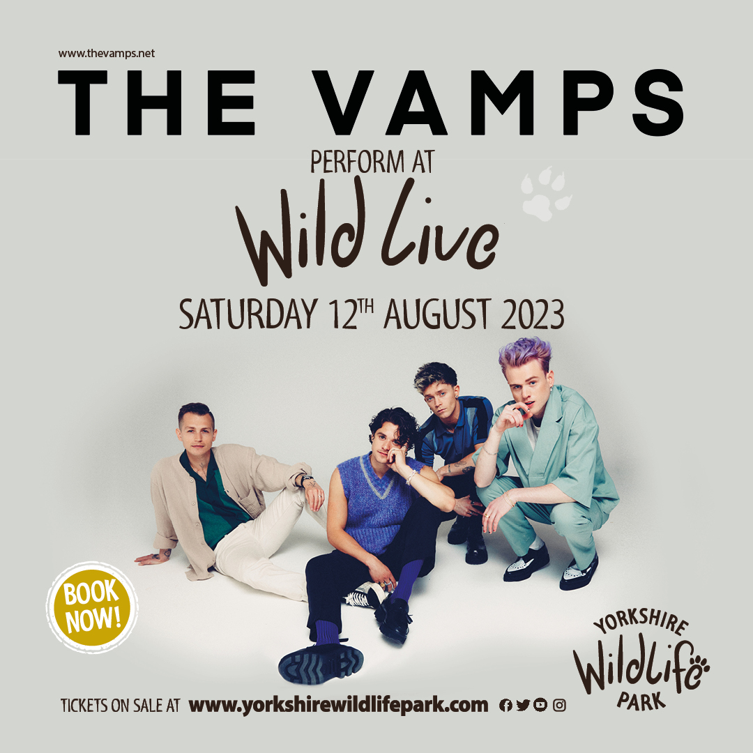 TheVampsband's tweet photo. We'll be in Yorkshire for WILD LIVE at the Yorkshire Wildlife Park on the 12th August. Come on down 🐯 https://t.co/1JBAUFe0Br https://t.co/6QvcI0FdL1