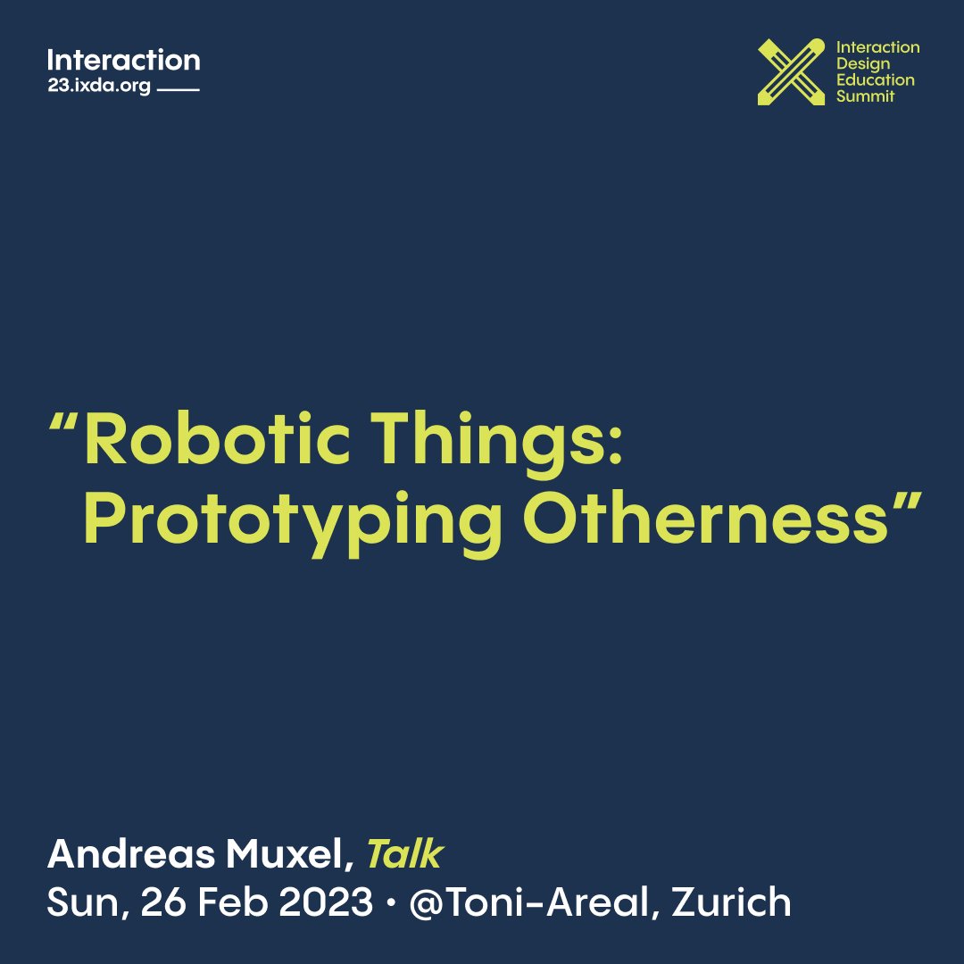 I am looking forward to be part of <a href="/IxDAEducation/">IxDA Design Education Summit</a>, initiated by <a href="/IxDA/">IxDA</a> taking place Saturday 25th and Sunday 26th of February <a href="/zhdk/">ZHdK</a>.

edusummit.ixda.org

#interactiondesign #iad #ixda #edusummit #edusummitixda #interactiondesignweek #zhdk #design #interaction23