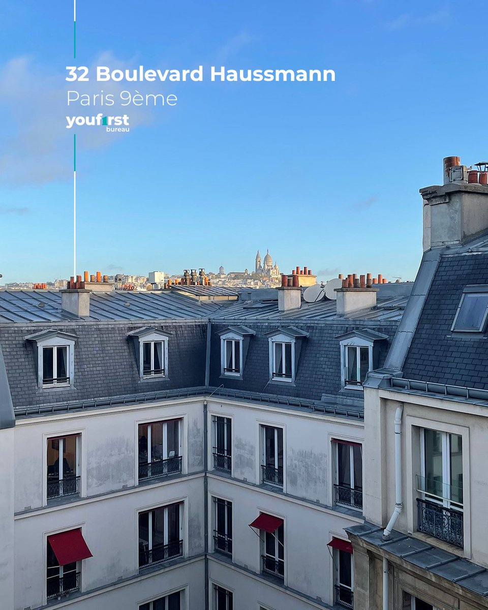 Youf1rst_'s tweet photo. 👀 Voisin de l’Opéra Garnier, le 32 Haussmann offre une vue directe sur le Sacré-Cœur depuis son 6ème étage. #Paris9 #YouFirstBureau https://t.co/EdNuFcAfWG