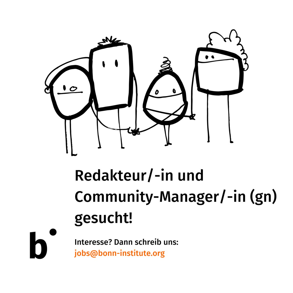 bonninstitute's tweet photo. 🚨 Ab sofort suchen wir Dich als Redakteur/-in und Community Manager/-in (gn)!

Mehr Infos zu der Stellenanzeige und den Voraussetzungen: https://t.co/VvhVbBeR72

Bewerbungen an: jobs@bonn-institute.org

#jobs #bonn #journalism https://t.co/wlS1ugzchZ