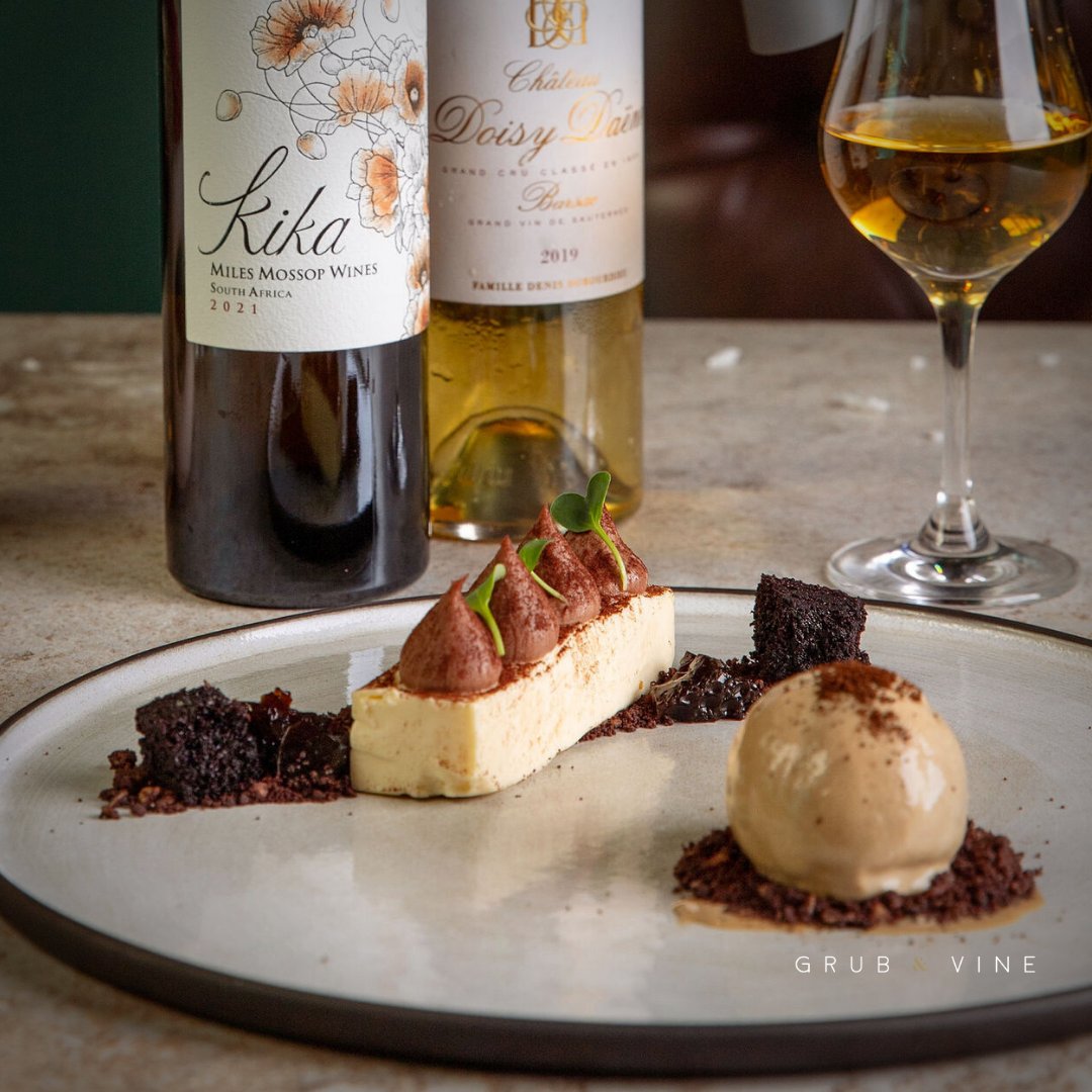 TASTING MENU SPOTLIGHT 

Mascarpone &amp; Kahlua Mousse, Chocolate Cremeux, Coffee Jelly, Espresso Ice Cream
(Miles Mossop Kika NLH 2018 | Doisy-Daëne NLH Sauternes 2019)

Book via the link &gt; grubandvine.co.za/welcome/