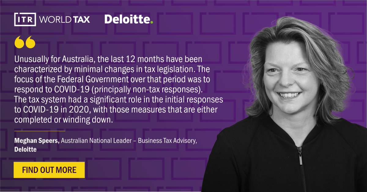 Women in Tax Leaders Interviews

Interview with Meghan Speers, Australian National Leader – Business Tax Advisory, <a href="/Deloitte/">Deloitte</a> spr.ly/60153cyQ9