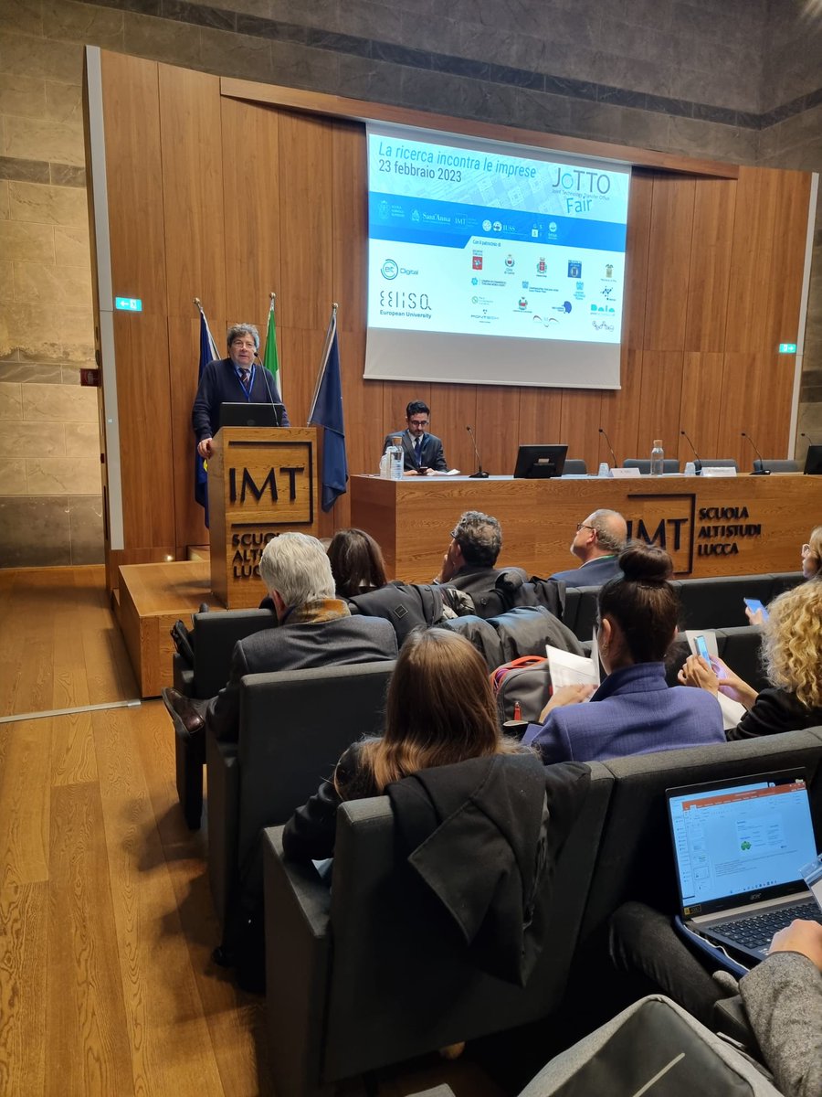 IMTLucca's tweet photo. “L’#eccellenza nasce da una base solida. #Aziende e #Accademia devono lavorare insieme per tenere qui i cervelli migliori e le Scuole a ordinamento speciale l’hanno capito”. @Rock_DeNic Rocco De Nicola, rettore #ScuolaIMT in apertura dei lavori di #JoTTO Fair 2023 @JOINTTO_IT https://t.co/NdolXba1CE