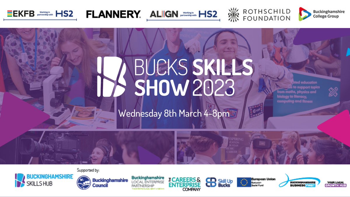 BucksSkillsHub's tweet photo. Looking for a career change? Need a new challenge?

Meet your future #employer at the #BucksSkillsShow!😁🎯

📌 8th  Mar, 4-8 pm.

Be inspired, be prepared, and plan for the future > https://t.co/st7Xy678Ti

🌟 #EKFB #AlignJV @FlanneryPlant #RothschildFoundation @BucksCollGroup🌟 https://t.co/yKtkBRU3t1