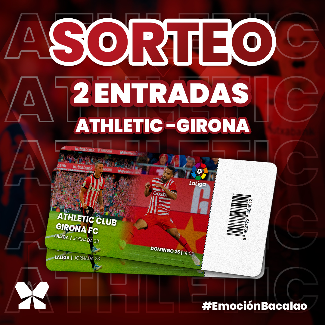 💥𝗦𝗢𝗥𝗧𝗘𝗢

¡Sorteamos 𝟮 𝗲𝗻𝘁𝗿𝗮𝗱𝗮𝘀 para este domingo!

<a href="/AthleticClub/">Athletic Club</a> 🆚 <a href="/GironaFC/">Girona FC</a>

Requisitos:
1º Seguir a <a href="/RadioPopular/">Radio Popular - Herri Irratia</a>
2º RT y FAV
3º Mencionar a 2 amig@s en comentarios

🔻Hasta este viernes (24/02/2023) a las 16:00

🦁#EmociónBacalao #AthleticClub #AthleticGirona