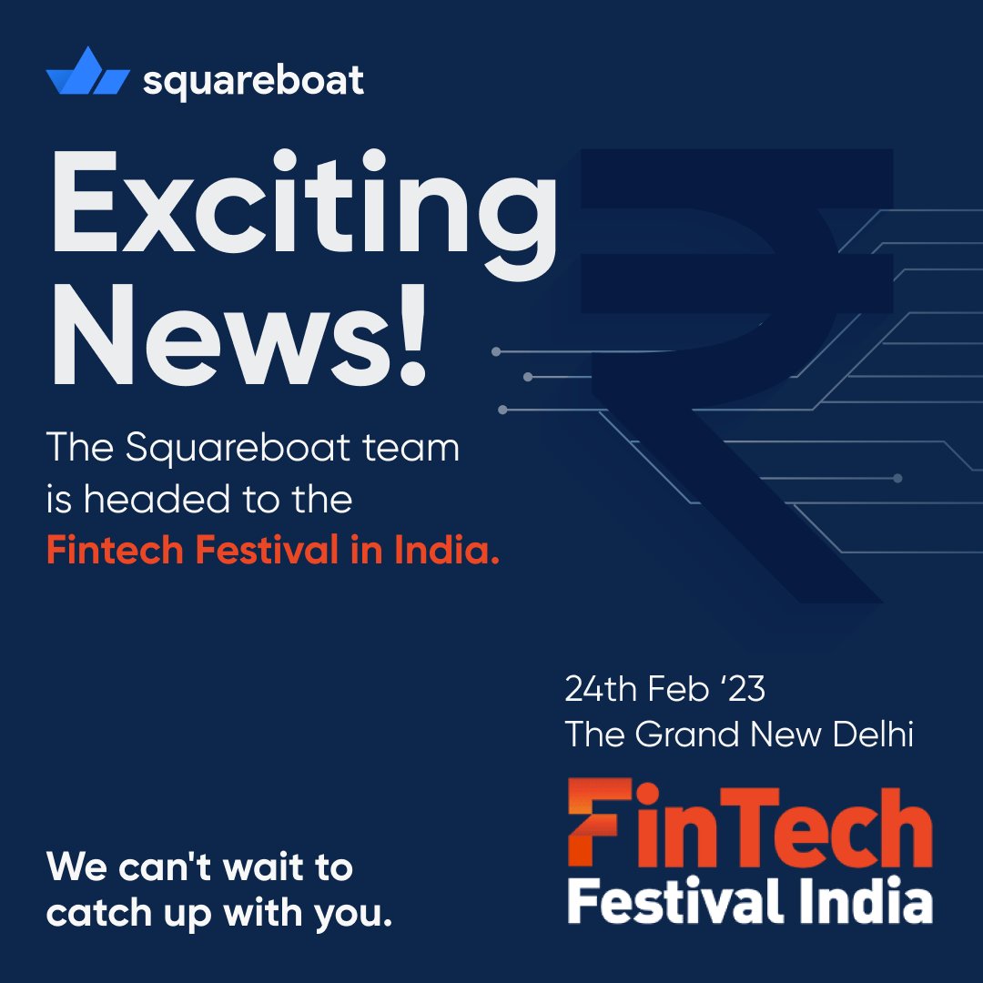 We are so excited to experience the FinTech conversations unscripted and unfiltered 🤗

Can't wait to gain useful insights and catch up with knowledgeable folks in the industry at the @ffi_fintechfest 

#Squareboat #fintechfestivalIndia #fintech #event #conference2023 #finance