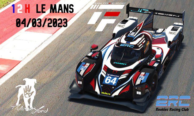 Elihaslobby's tweet photo. Rejoignez-nous le 4 Mars sur Twitch pour les 12h Le Mans, course caritative organisée par la Team FFSR au profit de l’association Molosses Land!
2 équipages LMP2 @rookies_racing N°274 et 275! #LeMans #iRacing #lmp2 #2RC https://t.co/xVm8cCmH4e