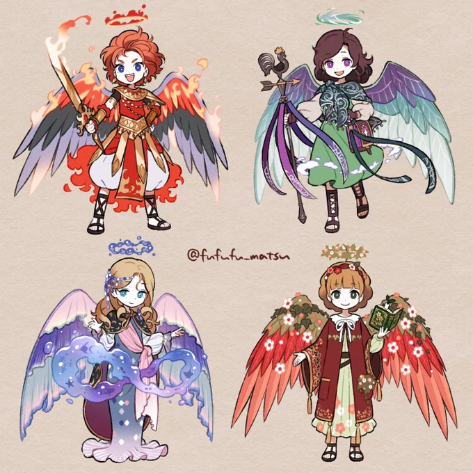 属性いろいろ天使 #創作 