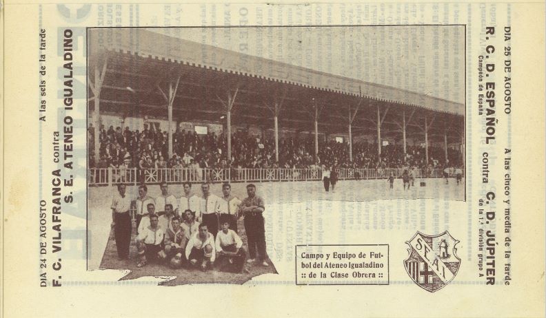 seateneu's tweet photo. Camp de futbol del Ateneu Igualadí l'any 1929, actualment "El Xipreret".  Podem trobar-hi l'escut i l'equip d'aquell any. Agrairem qui ens pugui fer arribar documentació i/o fotos històriques.@agrupaciofcb @esportigualada @s.e.ateneu @veuanoia @anoiadiari @anoianews @anoiencs https://t.co/xjuG0Ful6T