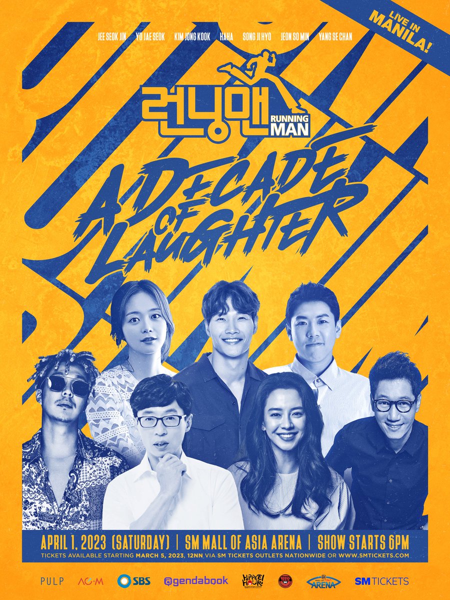 pulpliveworld's tweet photo. We know you’ve been anticipating this announcement, and there’s no need to wait anymore! It’s finally happening and we can’t hold our excitement any longer! #RUNNINGMANinManila A Decade of Laughter will happen this April 1, 2023 at the @MOAArena. https://t.co/t5fNNYYTQs