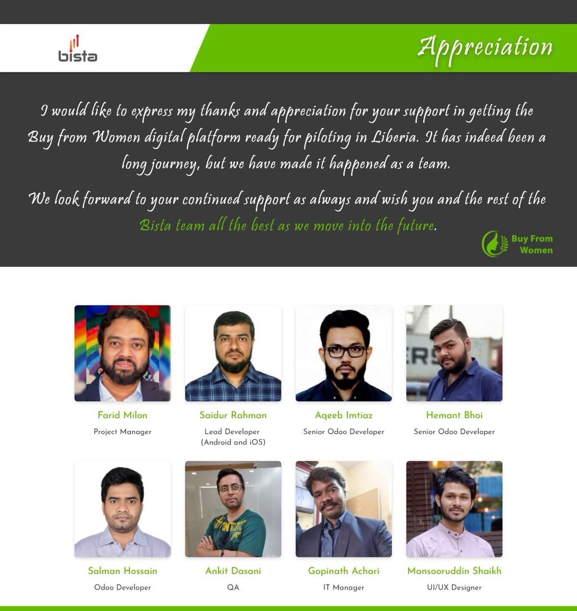 milonfarid's tweet photo. If everyone is moving forward together, then success takes care of itself
-Henry Ford
#teamwork 
Bista Solutions Inc
@BistaSolutions1 Bista Solutions Bangladesh https://t.co/AXylwPIkTd