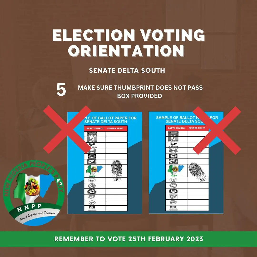 commodoreofhope's tweet photo. 3. You won't be given more than 1 ballot paper so use it well!
4. Make sure you thumbprint correctly so that your vote will count!
5. Fold your thumbrpinted ballot paper so that the ink does not touch another party's logo or space and drop in the ballot box.
#votereducation
#nnpp https://t.co/seH72Xf2os