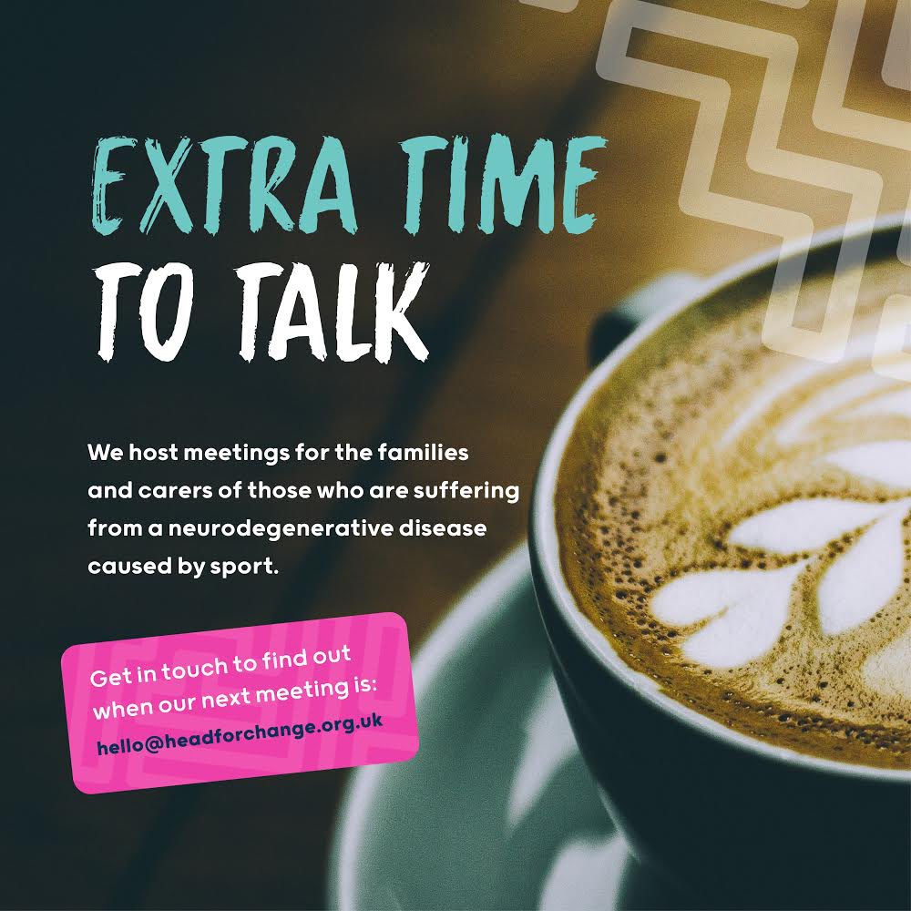 Head4Change's tweet photo. It’s not easy caring for a loved one with sports-related dementia or a neurodegenerative disease.
 
Our #ExtraTimeToTalk meetings focus on the carers as they discuss anything they wish.
 
The feeling of not being alone is positive.
 
To join, contact: hello@headforchange.org.uk https://t.co/p0TZlRjNXn