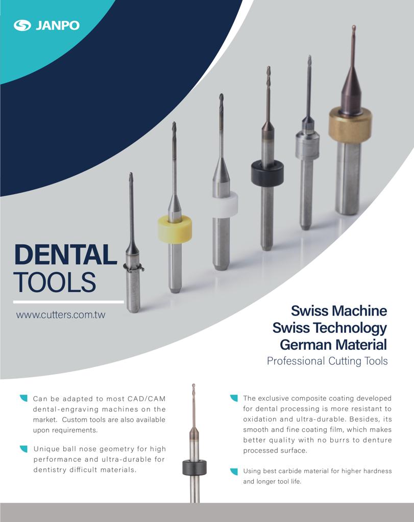 Dental End Mills

High-quality dental end mills are crucial for dental labs and clinics.

Our dental end mills are designed to cut through a variety of materials including wax, CoCr, zirconia, and metal with their unique geometry and cutting edge. 

#JANPO #dentallab #dentaltools